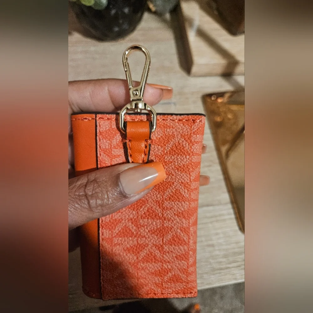 Michael Kors Orange Clutch w/Card Case - Picture 9 of 11